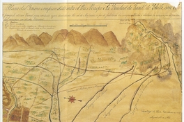 Plano de el terreno comprehendido entre el Río Maipo i la ciudad de Santiago de Chile..., 1805