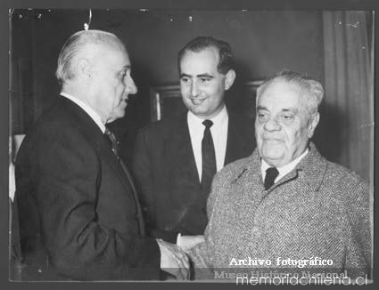 Jorge Alessandri, junto a Rafael Maluenda y Agustín Edwards : 6 de septiembre de 1958