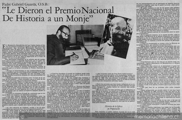 Le dieron el Premio Nacional de Historia a un monje