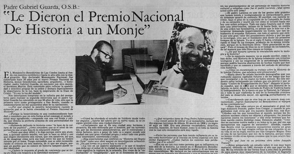 Le dieron el Premio Nacional de Historia a un monje