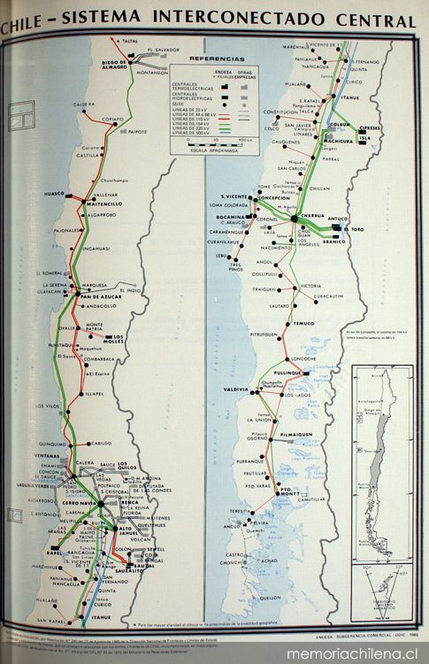 Mapa de Sistema Interconectado Central