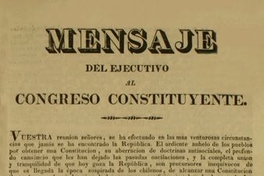 Mensaje del Ejecutivo al Congreso Constituyente, 1828