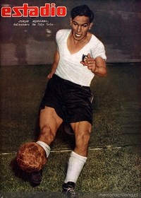 Jorge Robledo, delantero de Colo-Colo, 1953