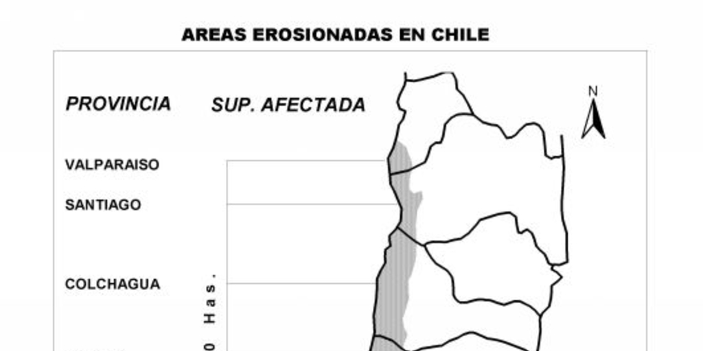 Áreas erosionadas en Chile