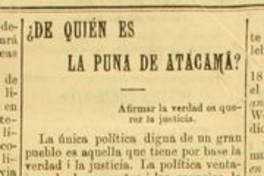 ¿De quién es la Puna de Atacama?