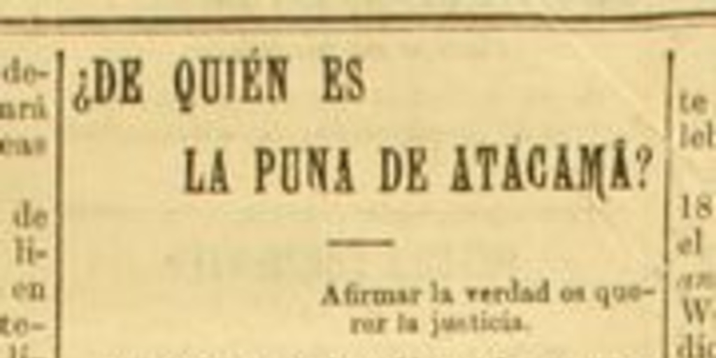 ¿De quién es la Puna de Atacama?