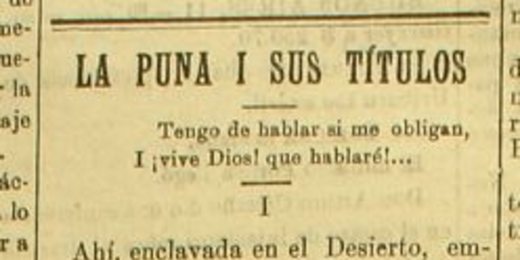 La Puna i sus títulos