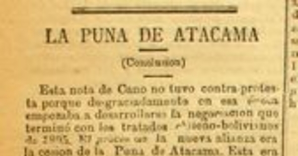 La Puna de Atacama : conclusión