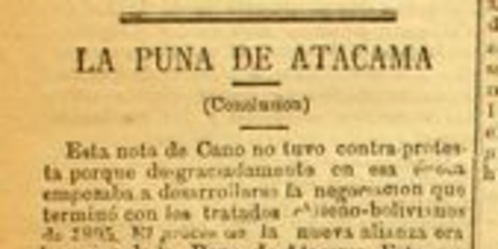 La Puna de Atacama : conclusión