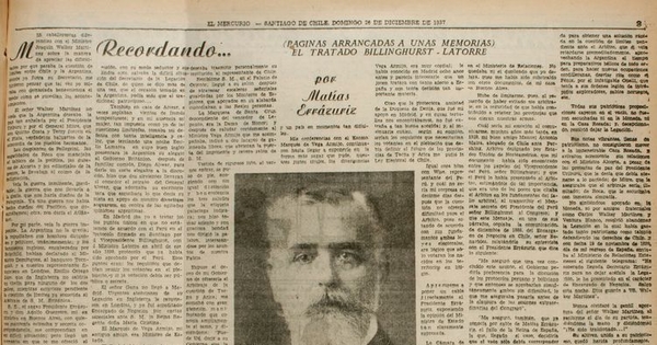 Recordando... Páginas arrancadas a unas memorias: el Tratado Billinghurst-Latorre