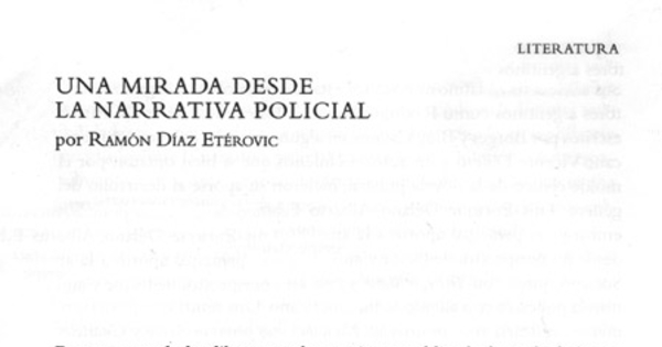 Una mirada desde la narrativa policial