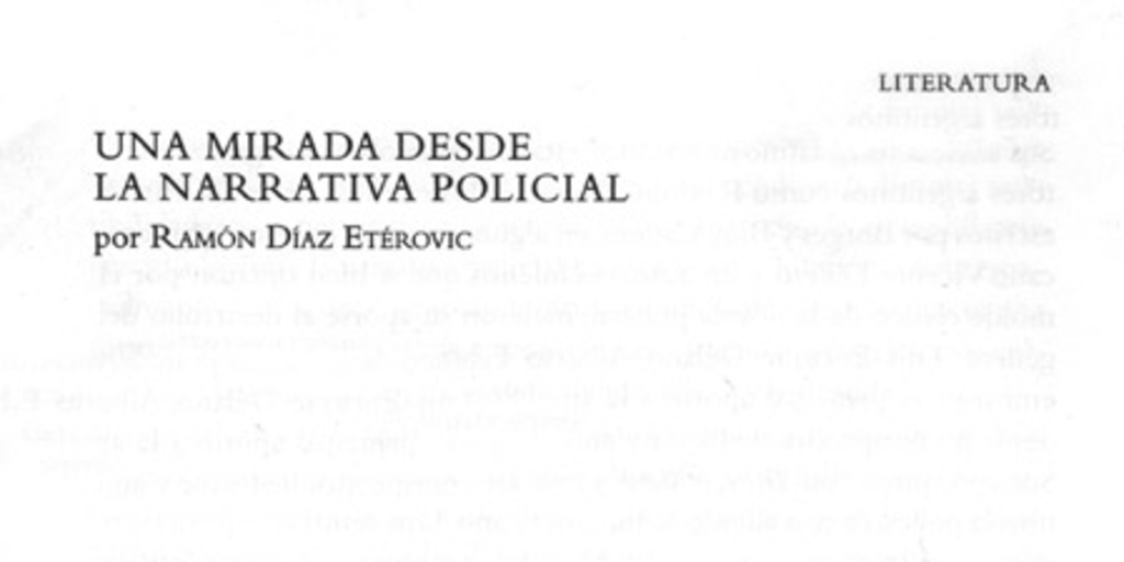 Una mirada desde la narrativa policial