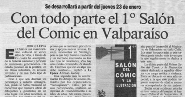 Con todo parte el 1er Salón del Cómic en Valparaíso