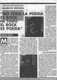 Mauricio Redolés : no toda la poesía es rock, no todo el rock es poesía