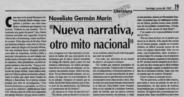 Nueva narrativa, otro mito nacional