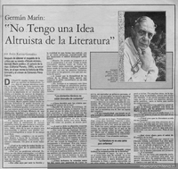 "No tengo una idea altruista de la literatura"