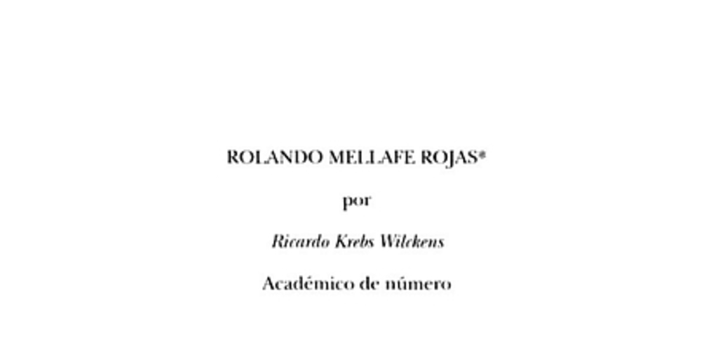 Rolando Mellafe Rojas