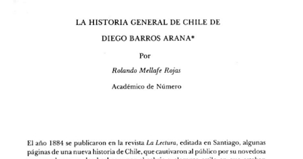 La historia de Chile de Diego Barros Arana