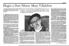 Elogio a don Néstor Meza Villalobos