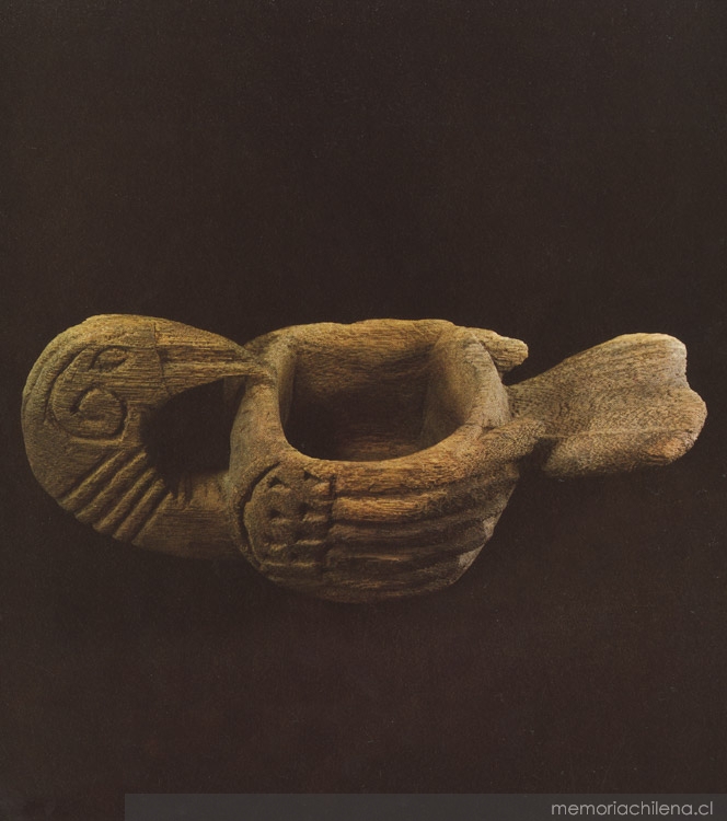 Recipiente ornitomorfo : madera