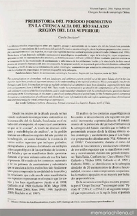 Prehistoria del Período Formativo en la cuenca alta del río Salado (Región del Loa Superior)