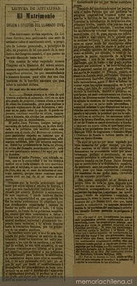 El matrimonio : orijen i efectos del llamado civil