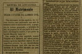 El matrimonio : orijen i efectos del llamado civil