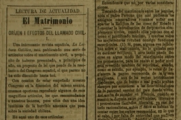 El matrimonio : orijen i efectos del llamado civil