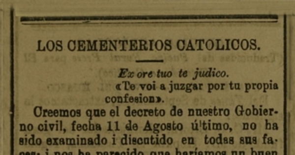 Los cementerios católicos ; Los cementerios católicos : notable folleto