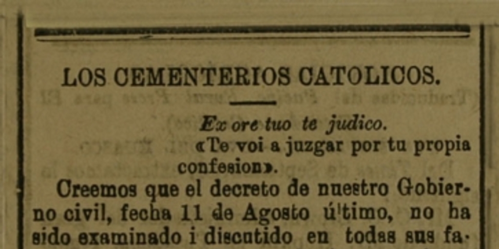 Los cementerios católicos ; Los cementerios católicos : notable folleto