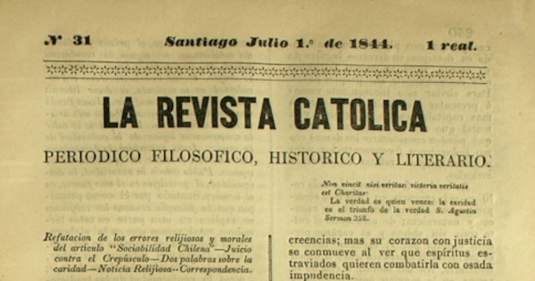 Refutación de los errores religiosos y morales del artículo "Sociabilidad chilena" y "Juicio sobre el Crepúsculo"