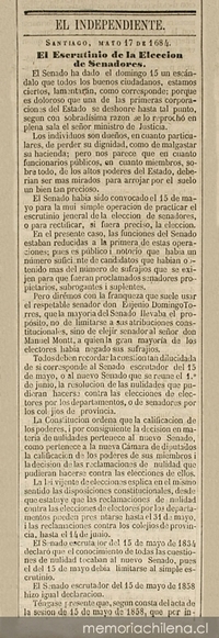 El escrutinio de la elección de senadores