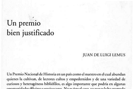 Un premio bien justificado