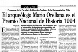 El arqueólogo Mario Orellana es el Premio Nacional de Historia 1994