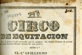 Circo de equitación: para el jueves 8 del corriente por la primera vez tendrá el honor de presentarse la niña Teresita Menial ...