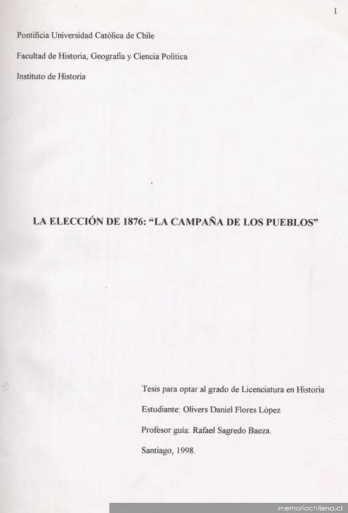 La elección de 1876 : "la campaña de los pueblos"