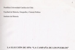 La elección de 1876 : "la campaña de los pueblos"