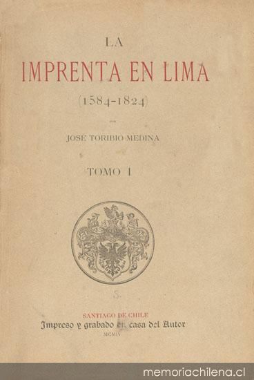 La imprenta en Lima : (1584-1824)