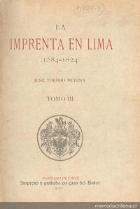 La imprenta en Lima : (1584-1824)