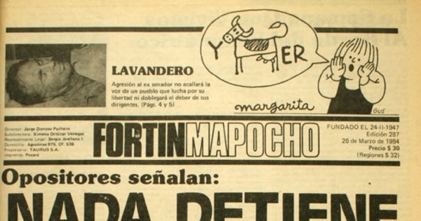 Fortín Mapocho: n° 287, 26 de marzo de 1984