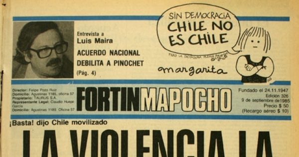 Fortín Mapocho: n° 326, 9 de septiembre de 1985