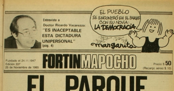 Fortín Mapocho: n° 337, 25 de noviembre de 1985