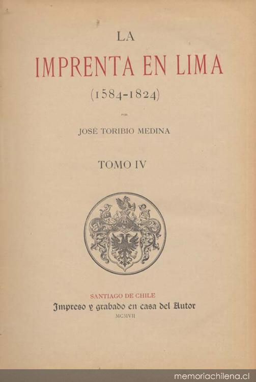 La imprenta en Lima : (1584-1824)