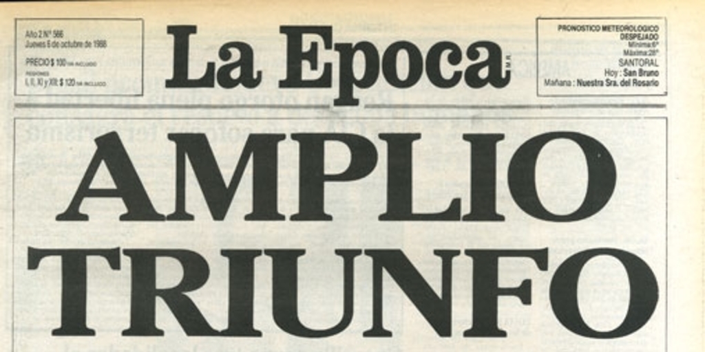 La Época: n° 566, de de octubre de 1988