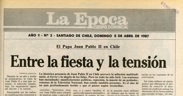 Entre la fiesta y la tensión: el Papa Juan Pablo II en Chile