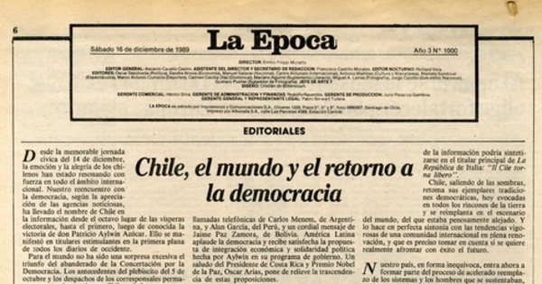 Editorial de La Época