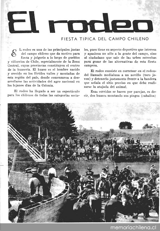 El rodeo, fiesta típica del campo chileno