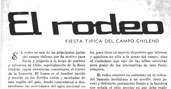 El rodeo, fiesta típica del campo chileno