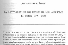 La institución de los censos de los naturales en Chile (1570-1750)