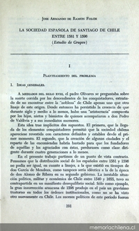 La sociedad española de Santiago de Chile entre 1581-1596: estudio de grupos